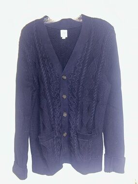 GAP Navy Textured Knit Sweater